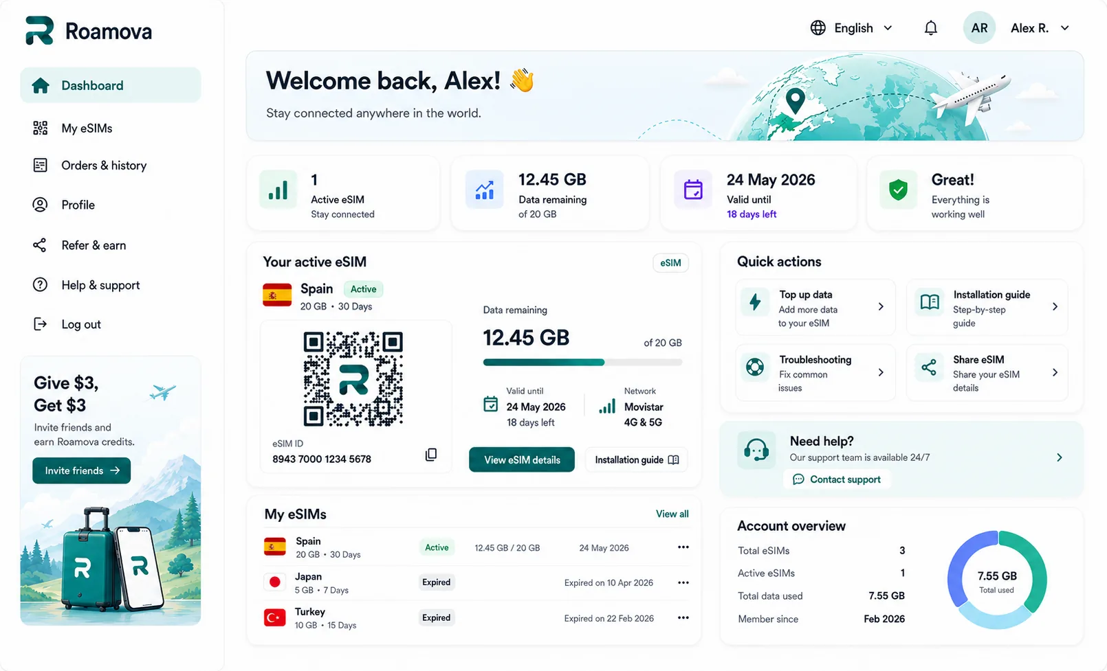 Roamavo dashboard preview on laptop and phone